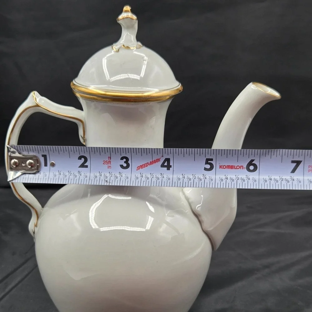 Royal Copenhagen  Coffee Pot Teapot with Lid Gold Trim Signed & Numbered VINTAGE
